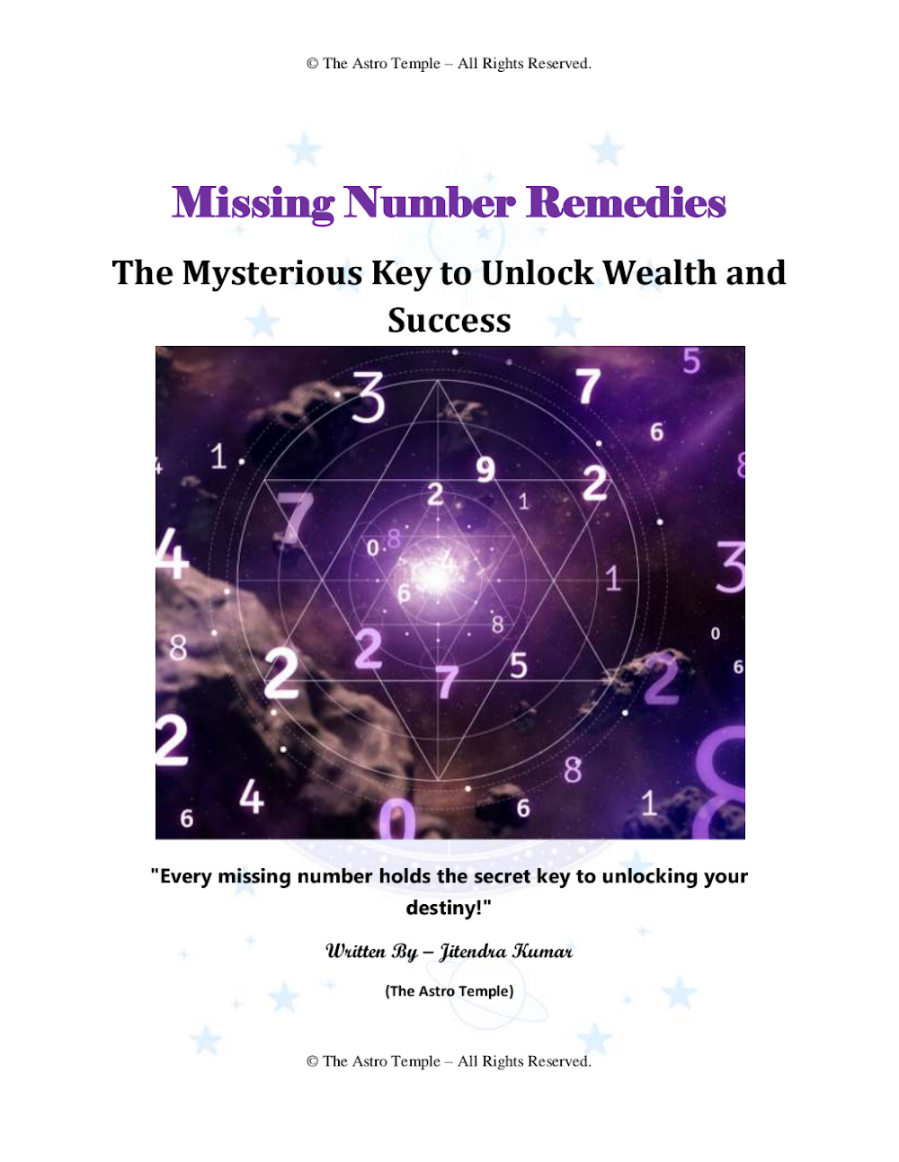 Cover of Missing Number Remedies