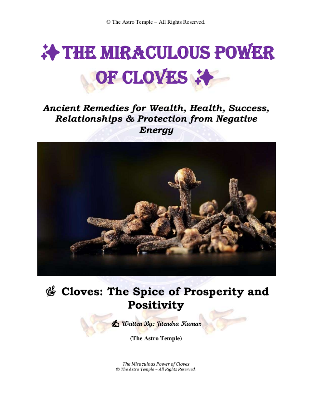 Cover of The Miraculous Power of Cloves