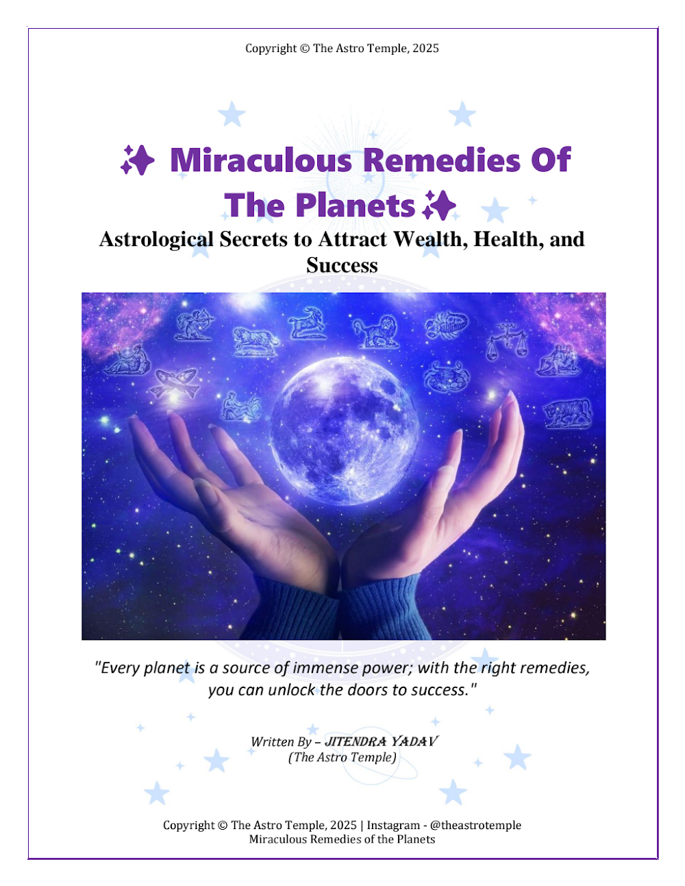 Cover of Miraculous Remedies of the Planets